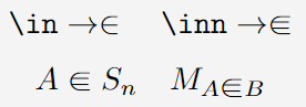 Element of with two strokes in latex.