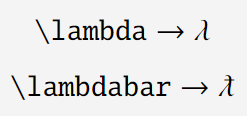 lambdabar in latex.